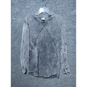 BMFIT Men's Acid Wash Long Sleeve Tshirt size Large Gray